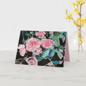 Rosa Rose Blumenkohl Blume Aquarell Karte (Gelbe Blume)