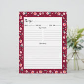 Rosa Rose Blumenmuster Rezeptbinderseite (Stehend Vorderseite)