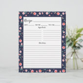 Rosa Rose Blumenmuster Rezeptbinderseite (Stehend Vorderseite)