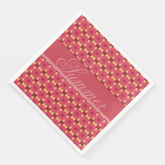 Rosa Rose Blumenmuster Serviette (Ecke)