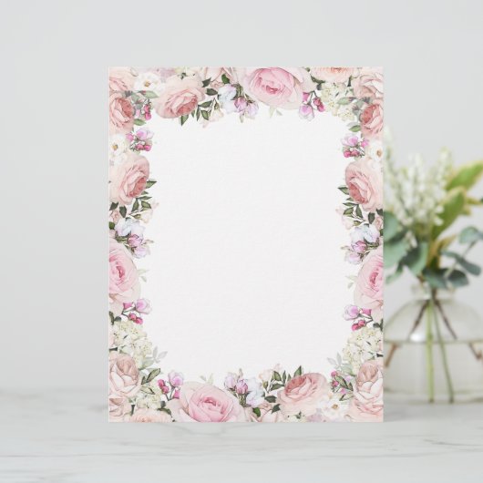 Rosa Rose Blumenpapier (Stehend Vorderseite)