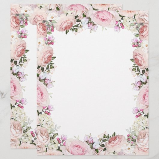 Rosa Rose Blumenpapier (Vorne/Hinten)