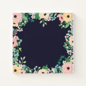 Rosa Rose Blumenrahmen Rezepte Notizblock (Rückseite)