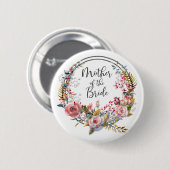 Rosa Rose Blumenreath Mutter des Bride Button (Vorne & Hinten)