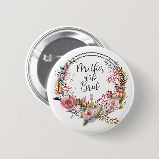 Rosa Rose Blumenreath Mutter des Bride Button (Vorne & Hinten)
