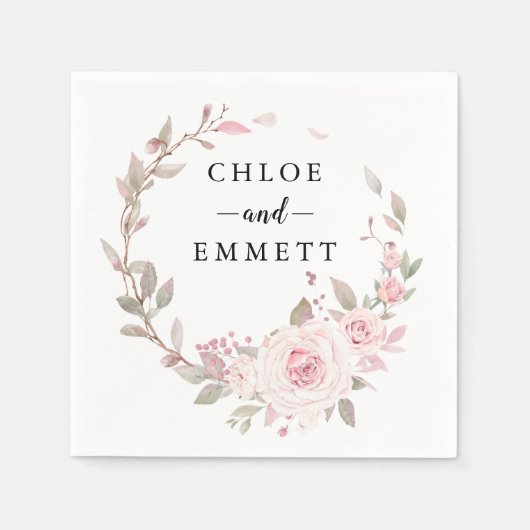 Rosa Rose Blumenregen Serviette (Vorderseite)
