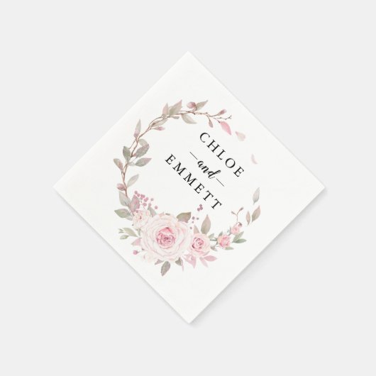 Rosa Rose Blumenregen Serviette (Ecke)