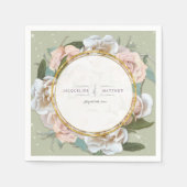 Rosa Rose Blumenstrauß Kunst Imitate Gold Serviette (Vorderseite)