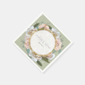 Rosa Rose Blumenstrauß Kunst Imitate Gold Serviette (Ecke)