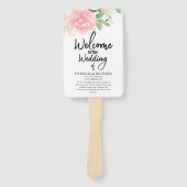 Rosa Rose Blumenwasser Hochzeitsprogramm Fächer (Vorderseite)