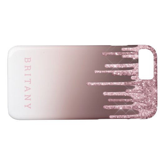 Rosa Rose Blush Girl Glitzer Sparkone Case-Mate iPhone Hülle (Rückseite (Horizontal))