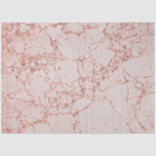 Rosa Rose Blush Glitzer Marmor Moderne Seidenpapier (Vorderseite)