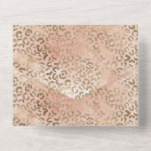 Rosa Rose Blush Gold Leopard Tierwerbung   All In One Einladung (Rückseite)
