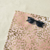 Rosa Rose Blush Gold Leopard Tierwerbung Strandtuch (Beispiel)