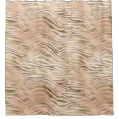 Rosa Rose Blush Gold Zebra Animal Print Duschvorhang (Vorderseite)