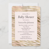 Rosa Rose Blush Gold Zebra Animal Print Einladung (Vorderseite)