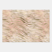 Rosa Rose Blush Gold Zebra Geschenkpapier Set (Vorderseite 3)