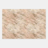 Rosa Rose Blush Gold Zebra Geschenkpapier Set (Vorderseite)
