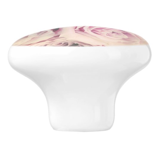 Rosa Rose Blush Keramik Pull Keramikknauf (Seitenansicht)