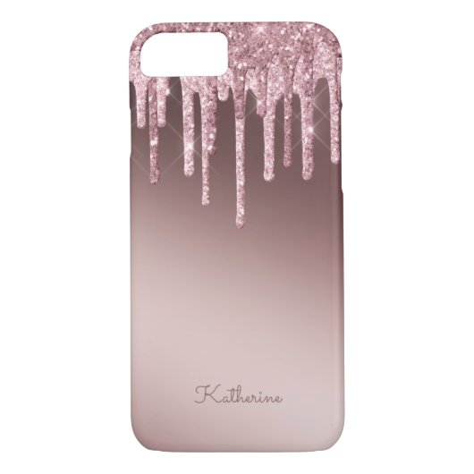 Rosa Rose Blush Lila Glitzer Sparkone Case-Mate iPhone Hülle (Rückseite)