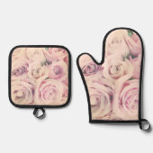 Rosa Rose Blush Oven Mitt und Pot Holder Set (Vorderseite)