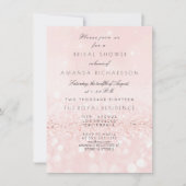 Rosa Rose Blush Pastell Glitzer Brautparty Einladung (Vorderseite)