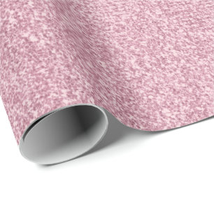 Rosa Rose Blush Shiny Metallic Glass Minimal Geschenkpapier