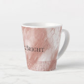 Rosa Rose Blush Sparkle Glam Tier Milchtasse (Rechte Ecke)