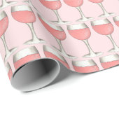 Rosa Rosé Blush Weinkeller Brautparty Geschenkpapier (Rolleneckpunkt)