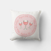 Rosa Rosé Blush Wine Glass Hochzeitsstich Brautpar Kissen (Vorderseite)