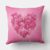 Rosa Rose Blütenblatt Herzkissen Kissen (Rückseite)