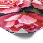 Rosa Rose Bouquet gestrichen Poster (Ecke)