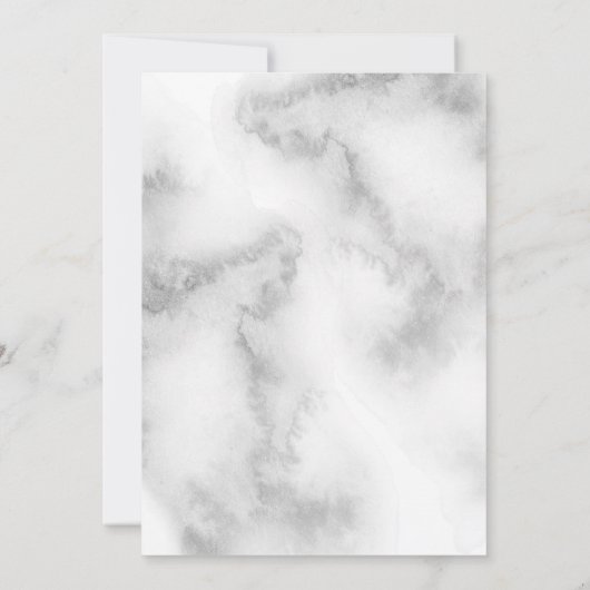 Rosa Rose Bouquet Pewter Wasserfarbe Einladung (Rückseite)