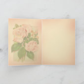 Rosa Rose Bouquet Vintager Muttertag Karte (Innenseite)
