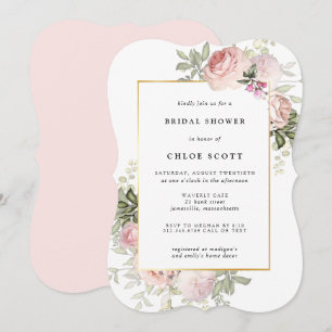 Rosa Rose Brautparty Einladung