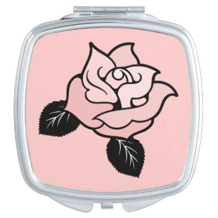 Rosa Rose Brautparty Gefallen für Geschenk Compact Taschenspiegel