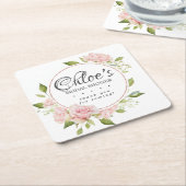 Rosa Rose Brautparty Rechteckiger Pappuntersetzer (angewinkelt)