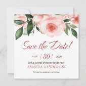 Rosa Rose Brautparty Save The Date (Vorderseite)