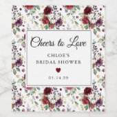 Rosa Rose Brautparty Weinetikett (Einzelnes Label)