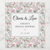 Rosa Rose Brautparty Weinetikett (Einzelnes Label)