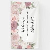 Rosa Rose Brautparty Willkommen Banner (Vertikal)