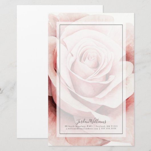 Rosa Rose Briefpapier (Vorne/Hinten)