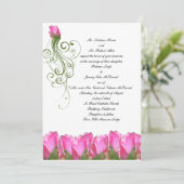 Rosa Rose Bud Einladung (Stehend Vorderseite)