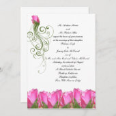 Rosa Rose Bud Einladung (Vorne/Hinten)