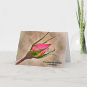 Rosa Rose Bud Faith Denken Sie an Ihre Bibel Verse Karte (Vorderseite)