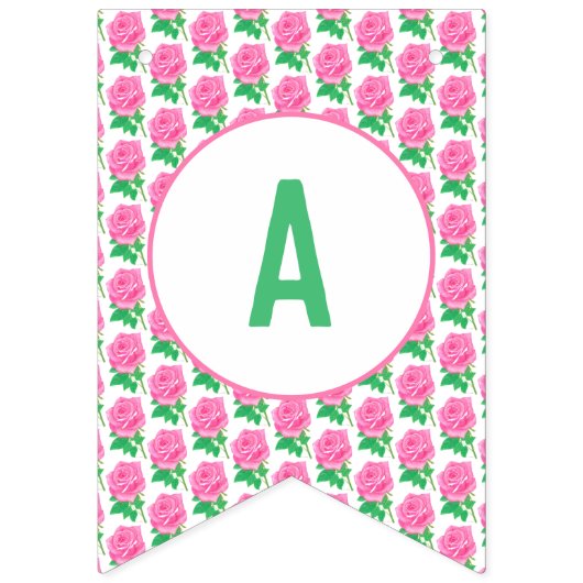 Rosa Rose Bunt Wimpelkette (Zweite Fahne)