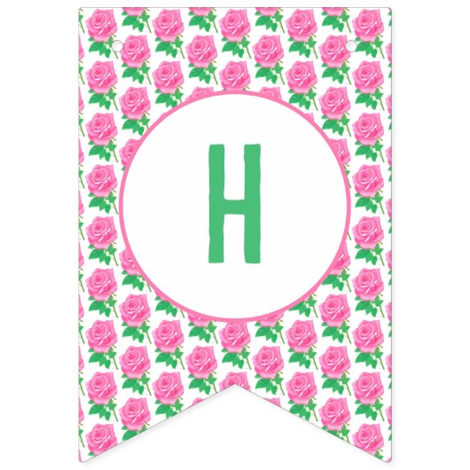 Rosa Rose Bunt Wimpelkette (Erste Fahne)