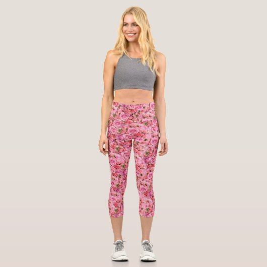 Rosa Rose Capri Leggings (Vorderseite)