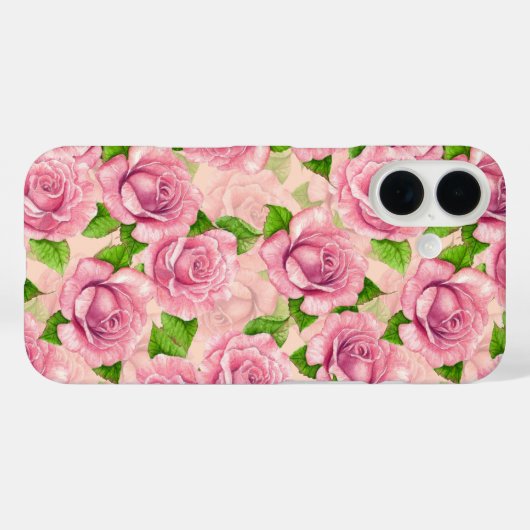 Rosa Rose Case-Mate iPhone Hülle (Rückseite (Horizontal))