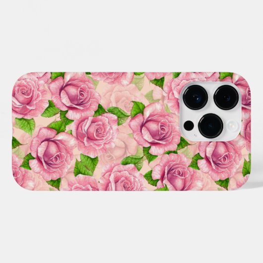 Rosa Rose Case-Mate iPhone Hülle (Rückseite (Horizontal))